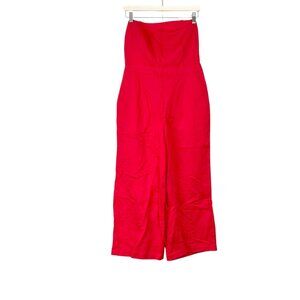 Boden Santorini Jumpsuit Red Linen Size 8